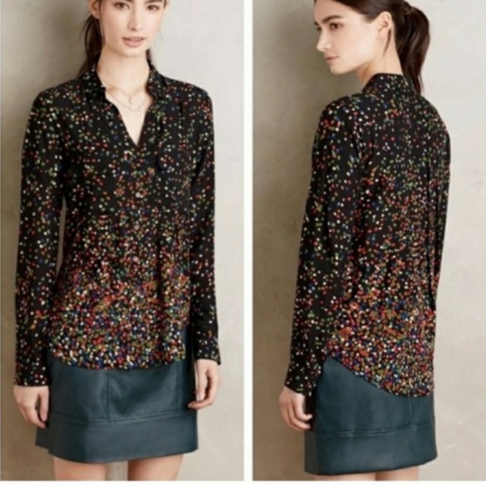 Anthropologie Maeve Confetti Blouse